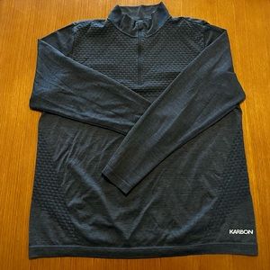Dark grey KARBON lightweight, breathable quarter zip